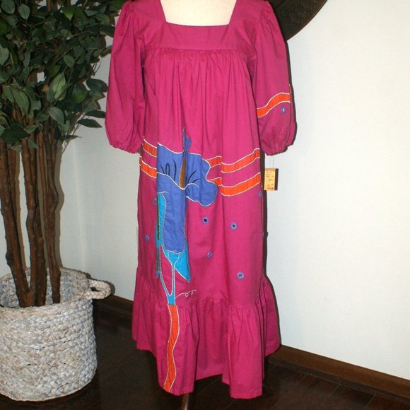 NWT Ramona Rull Boho Midi Dress - Pink with embroidery - Size S/P - Picture 2 of 10